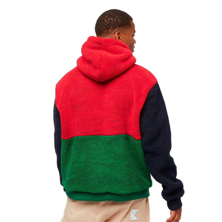 sudadera-karl-kani-metal-signature-block-teddy-red-green-navy-1