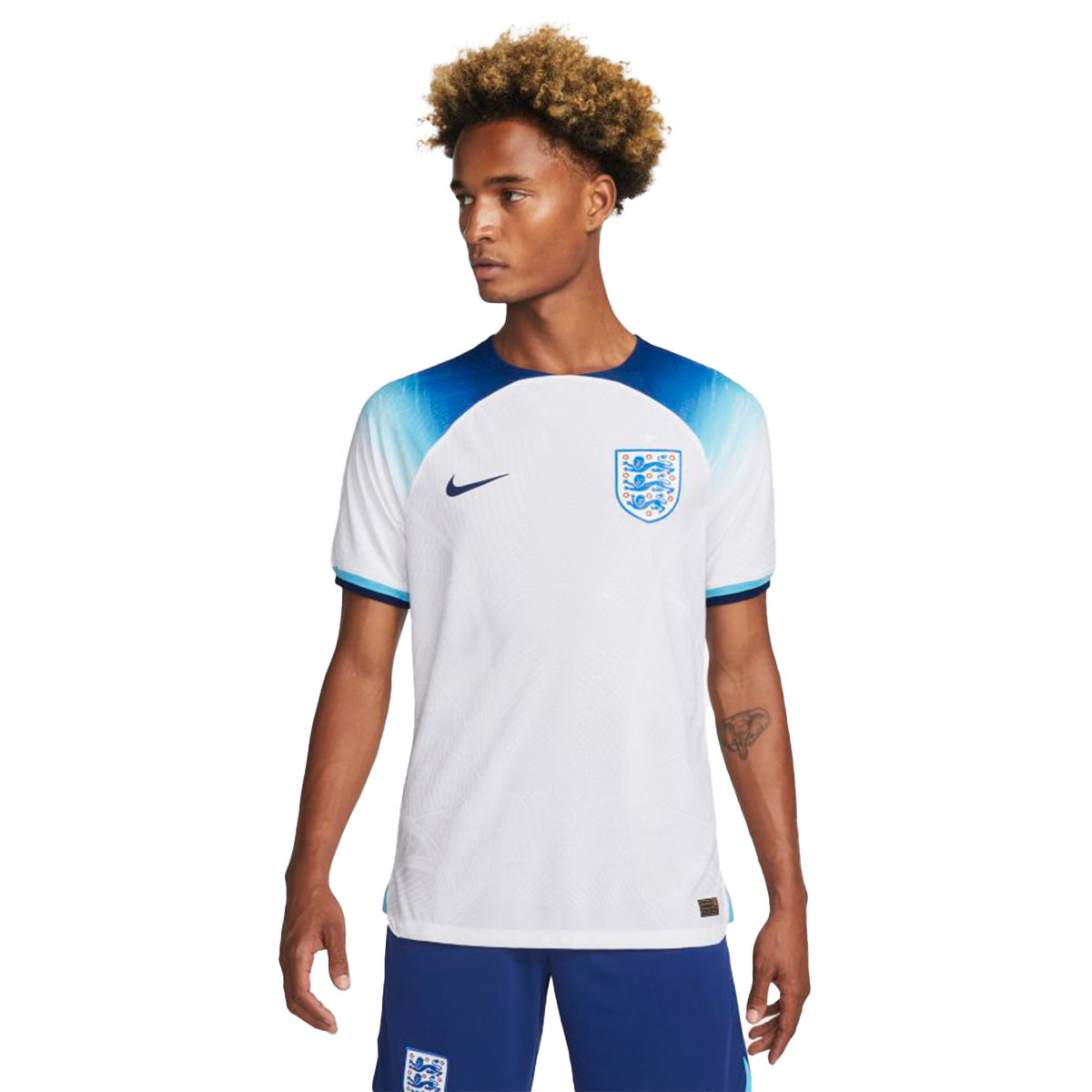 Camiseta Nike Inglaterra Primera Authentic Mundial Qatar 2022 White-Blue Fury Fútbol Emotion