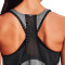 Camiseta Knockout Mesh BackTank Mujer Jet Gray Light Heather-Black-Black