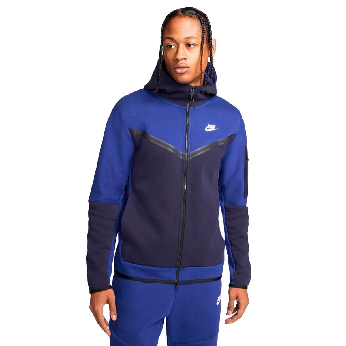 Chaqueta Nike Sportswear Tech Fleece Hoodie Deep Royal Blue-Blackened Blue-White - Fútbol