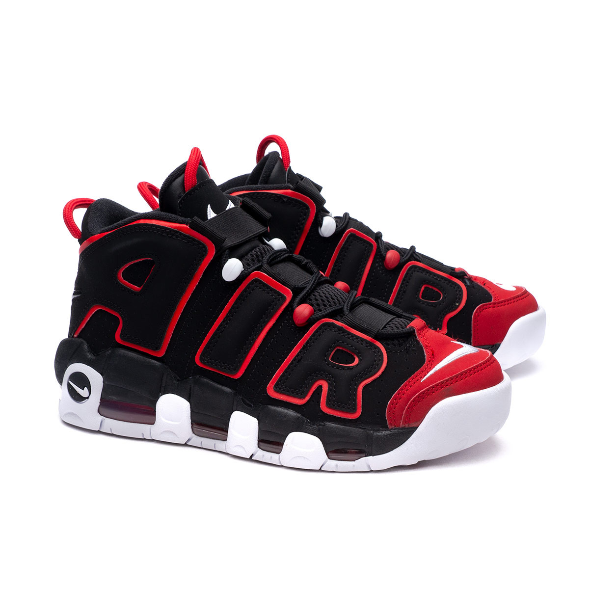 Zapatilla Nike Air More '96 Black-University Red-White - Fútbol Emotion