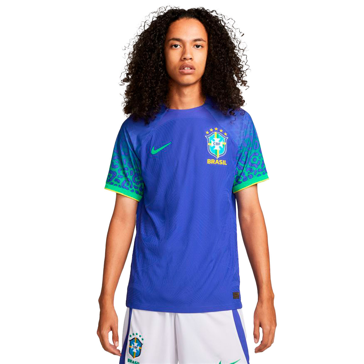 Nike Brasil Segunda Equipación Authentic World Cup 2022 Paramount blue-Green spark-Dynamic - Fútbol Emotion