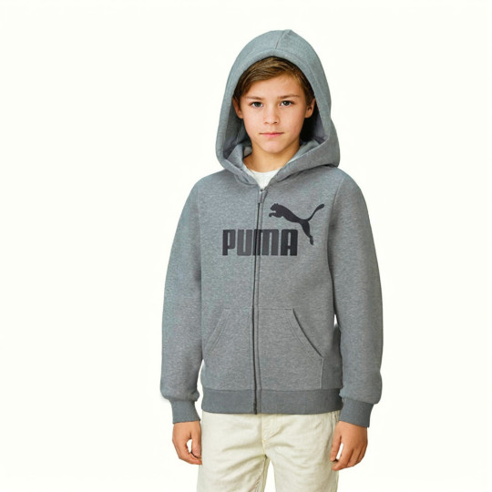 Sweatshirt Puma Ess Big Logo Fz Hoodie Tr B Mittelgrau meliert - Fútbol  Emotion