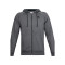 Chaqueta UA Rival Fleece Full-zip Hoodie Pitch Gray Light Heather-Onyx White