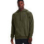 UA Rival Fleece Hoodie-Marine Od Green Light Heather-Onyx White