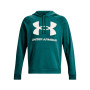 UA Rival Fleece Big Logo Hoodie Coastal Teal-Onyx Biały