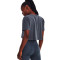 Camiseta UA Branded Logo Crop Mujer Downpour Gray-White