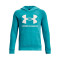 Sudadera UA Rival Fleece Hoodie Niño Glacier Blue-Onyx White