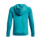 Sudadera UA Rival Fleece Hoodie Niño Glacier Blue-Onyx White