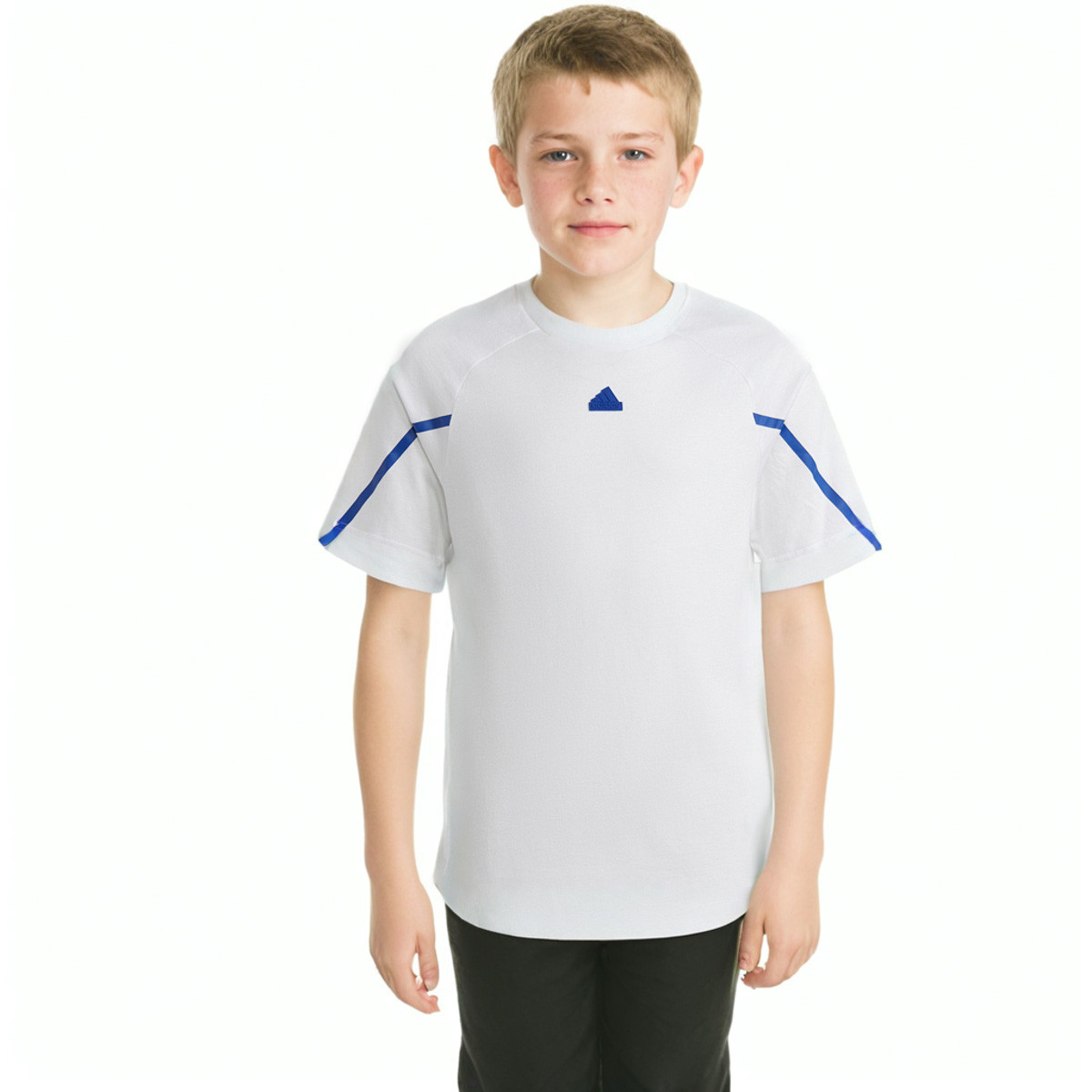 Fútbol Emotion Icons - White-Semi Jersey Logo Blue Lucid Future adidas Kids