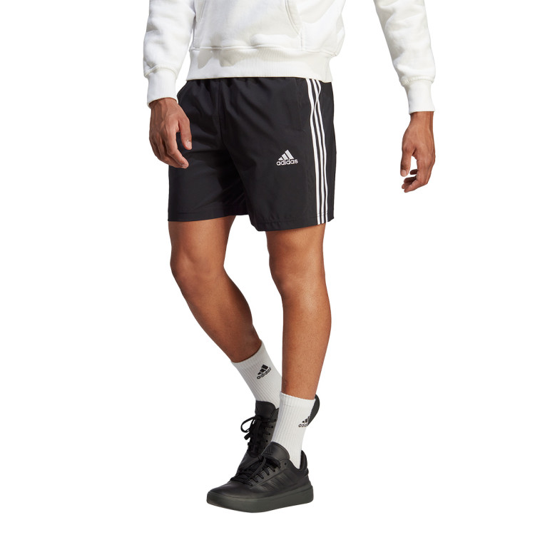 pantalon-corto-adidas-essentials-3-stripes-black-white-0