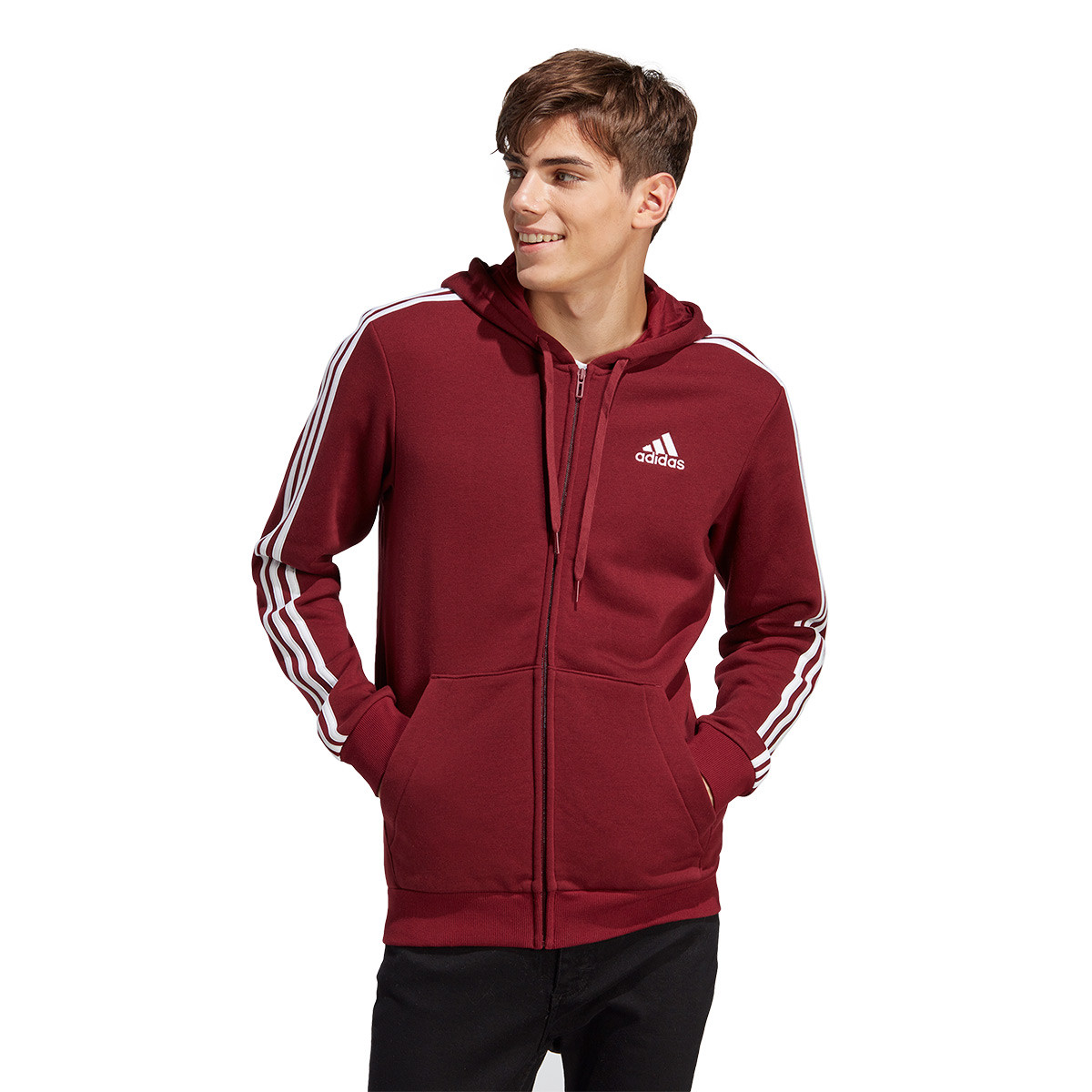 Chaqueta adidas Essentials 3 Stripes Shadow Red - Fútbol