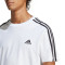 Camiseta Essentials 3 Stripes White-Black