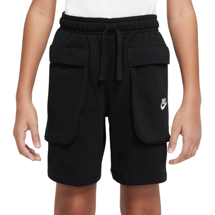 pantalon-corto-nike-sportswear-club-cargo-nino-black-white-0