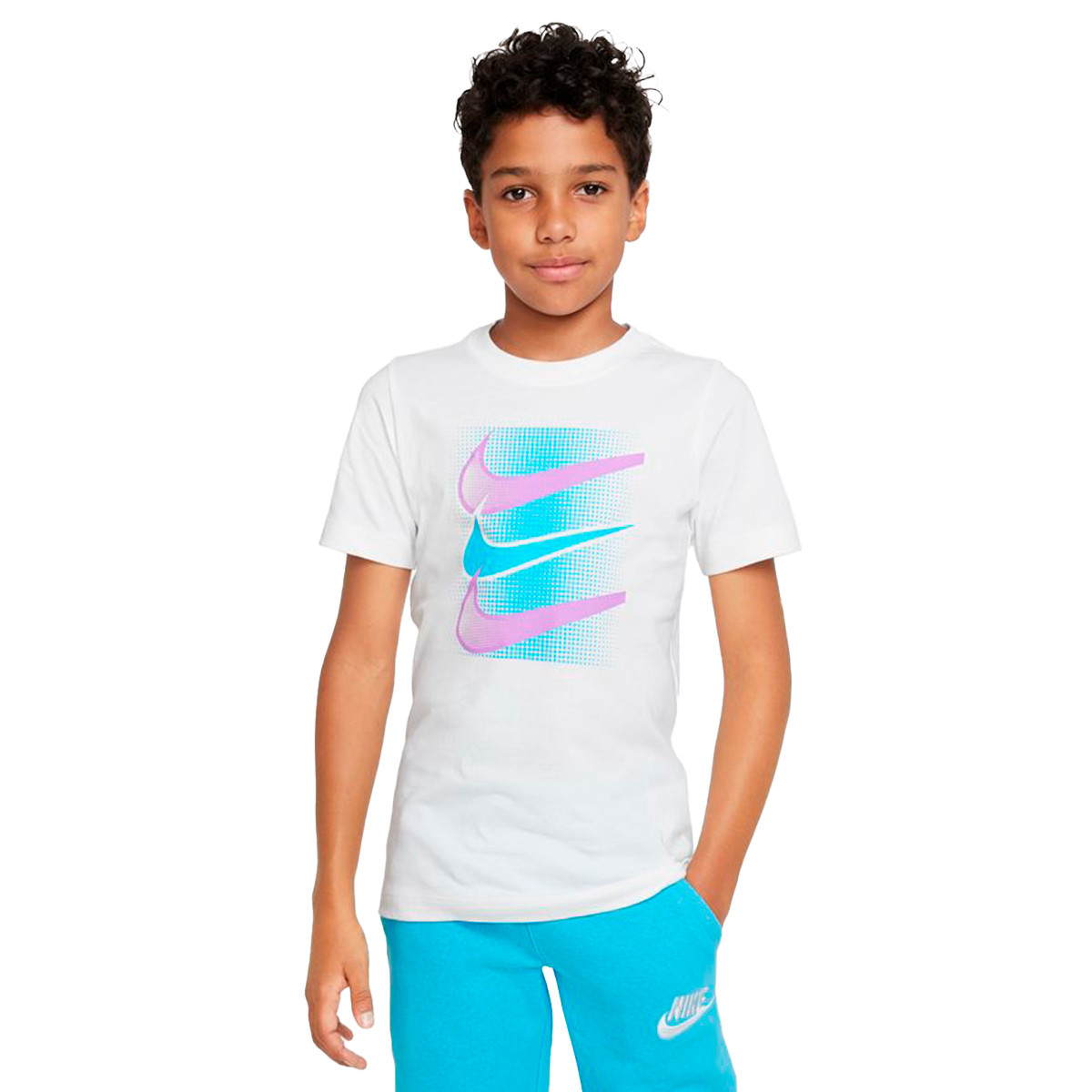 nativo En la madrugada Canberra Camiseta Nike Sportswear Core Brandmark 4 Niño White - Fútbol Emotion