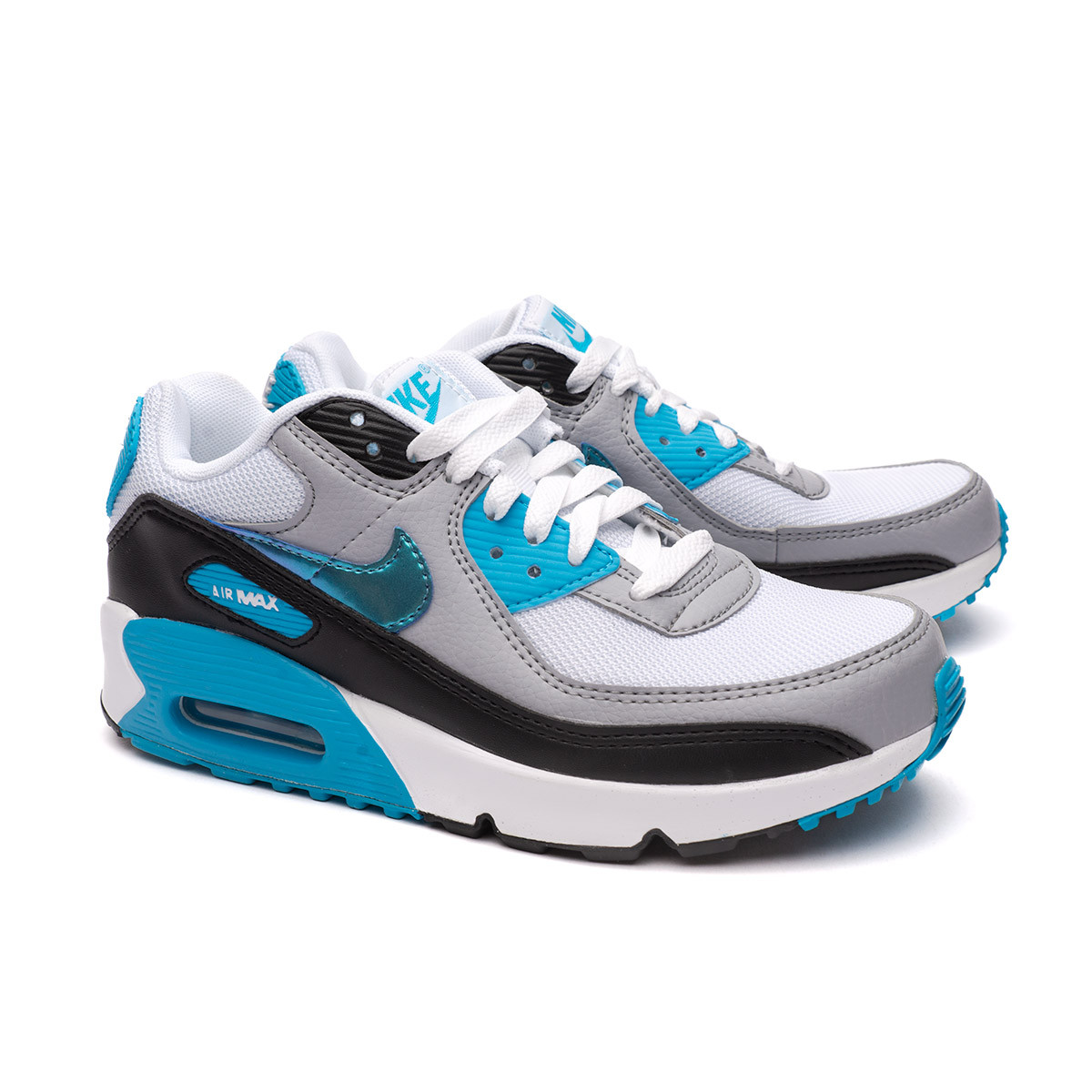 Qué Kakadu intelectual Zapatilla Nike Air Max 90 Next Nature Niño White-Blue Lightning-Blue  Lightning-Black-Wol - Fútbol Emotion