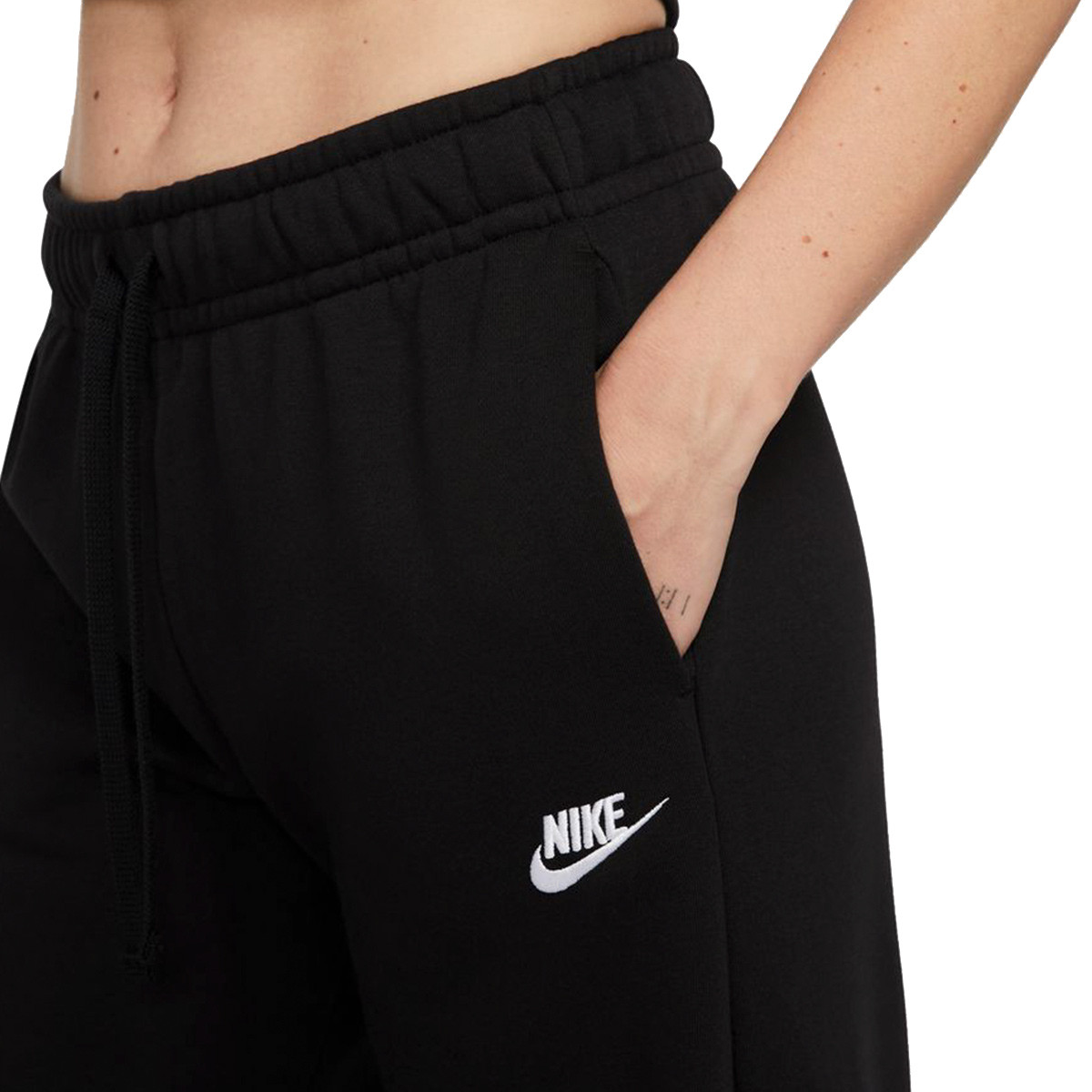 Pantalón largo Nike Sportswear Club Fleece Mujer Black-White - Fútbol