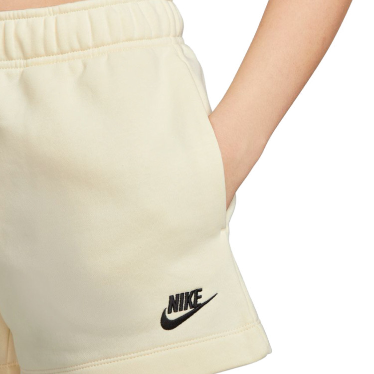 pantalon-corto-nike-sportswear-club-fleece-mujer-coconut-milk-black-3