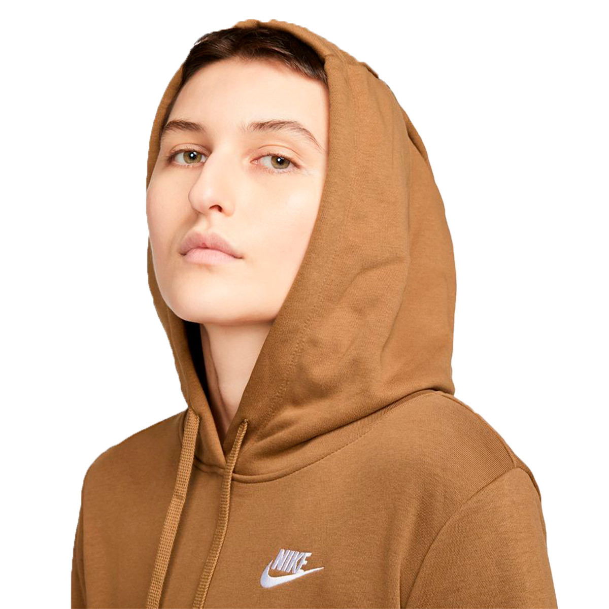 Sudadera Nike Club Fleece Mujer Ale Brown-White - Fútbol