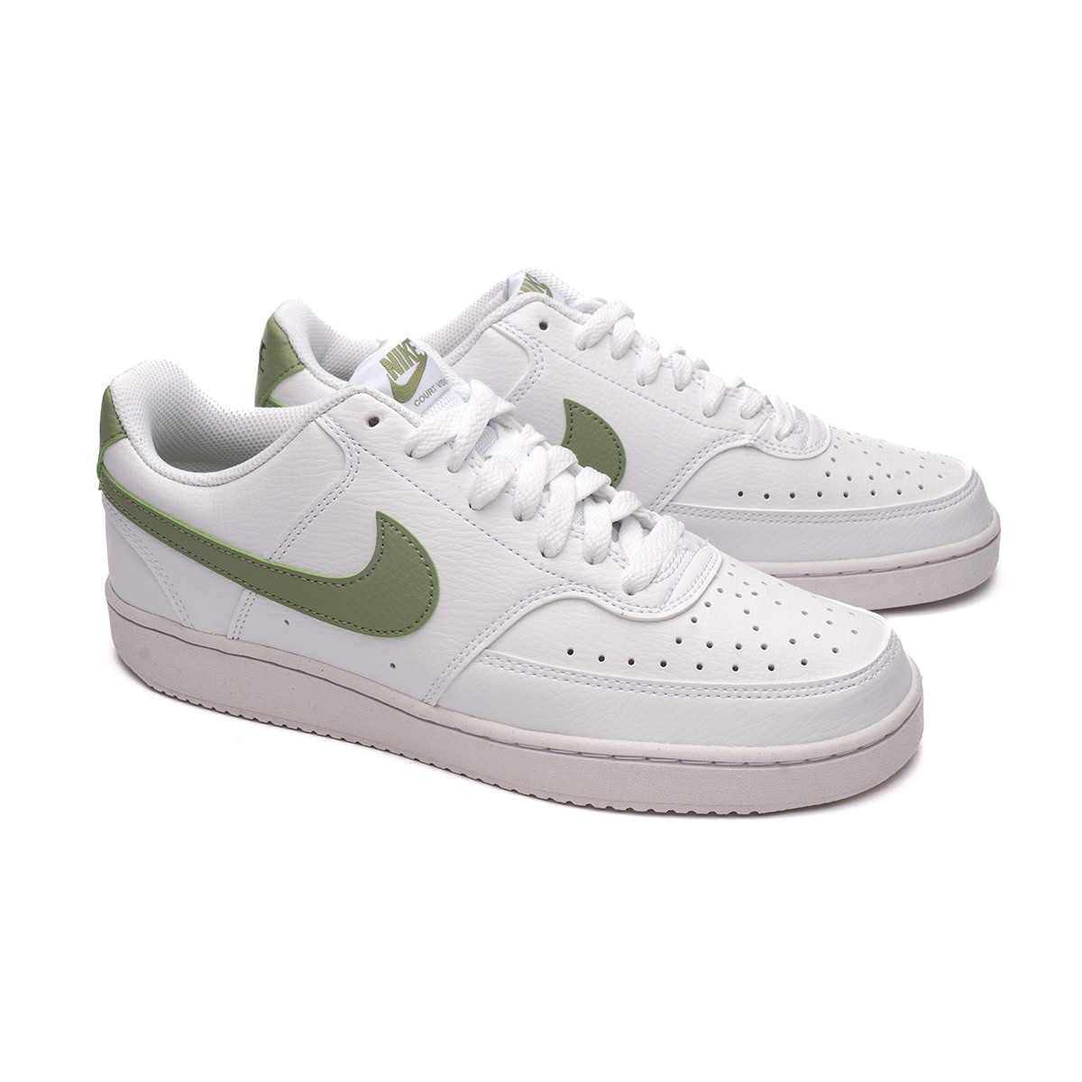 Nike Court Vision Trainers In White & Green for Men