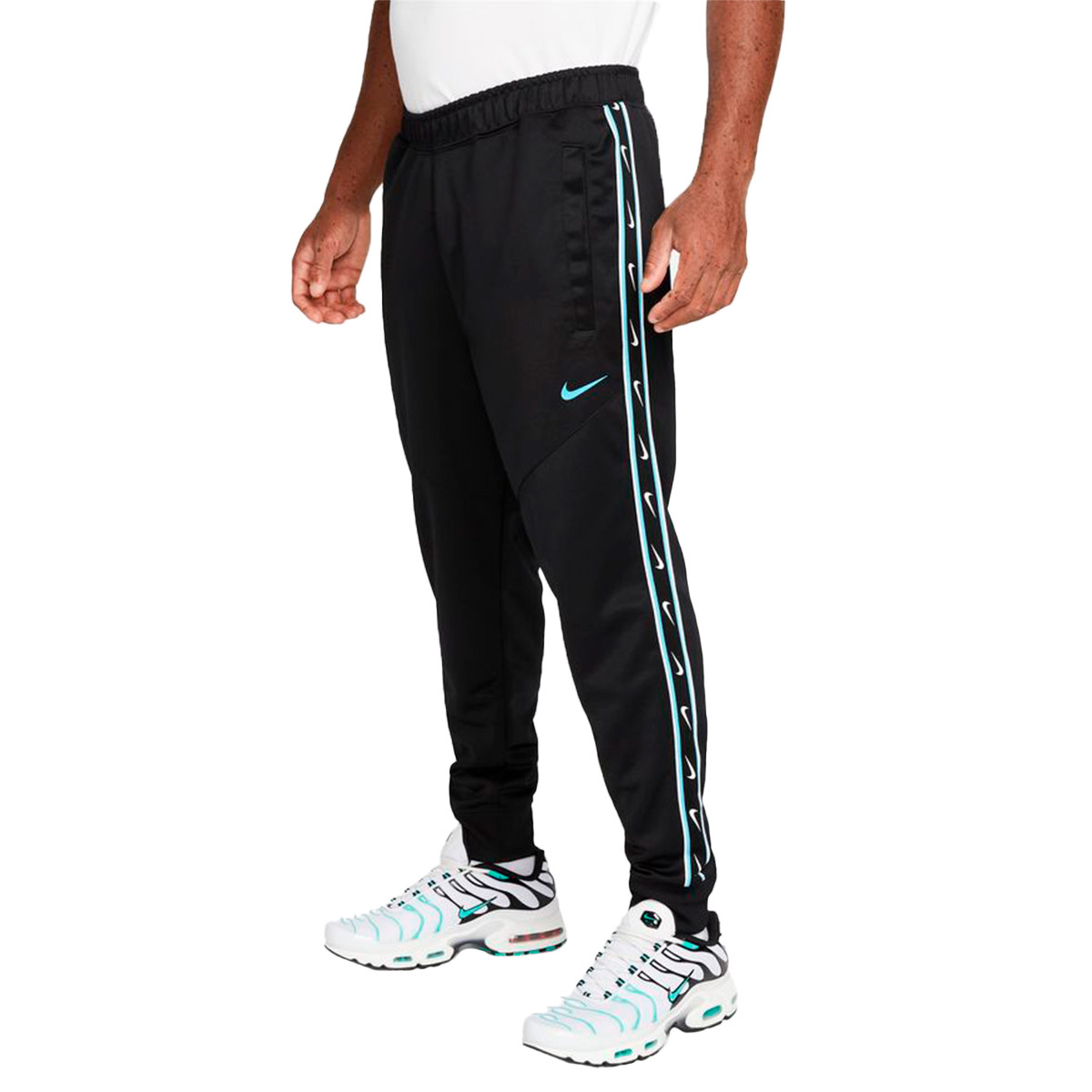 emocional alojamiento paleta Pantalón largo Nike Sportswear Repeat Swoosh Polyknit Black-Baltic Blue - Fútbol  Emotion