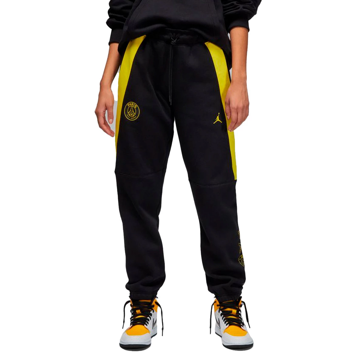 Calças Jordan PSG x Jordan Fanswear Mulher Black-Tour Yellow