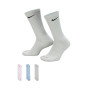 Everyday Plus Cushioned Crew (3 Pares)-Licht Zilver-Zwart-Cobabliss-Zwart-Roze Foam-