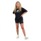 Camiseta Essentials Stacked Logo Cotton Oversized Mujer Black