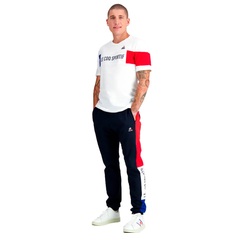 camiseta le coq sportif tri tee n1 marino blanco de homb