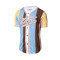 Camiseta Varsity Striped Baseball Blue-Light Yellow-Brown