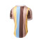 Camiseta Varsity Striped Baseball Blue-Light Yellow-Brown