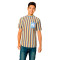 Camiseta Woven Signature Os Striped Light Blue-Light Yellow-Brown