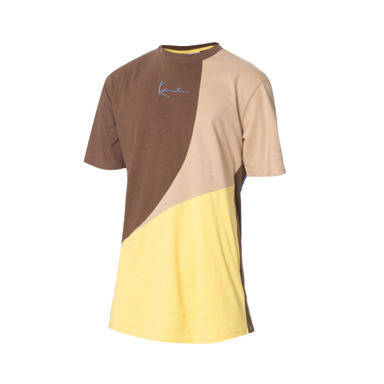 camiseta-karl-kani-woven-signature-block-brown-light-yellow-sand-1