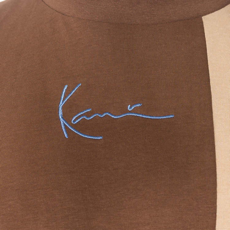 camiseta-karl-kani-woven-signature-block-brown-light-yellow-sand-3