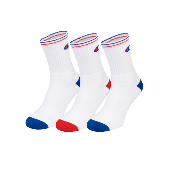 Calcetines Champion 3 Pack Crew Socks White Fútbol Emotion