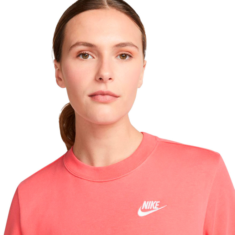 Sweatshirt Nike Sportswear Club Fleece Crew Mujer Sea CoralWhite