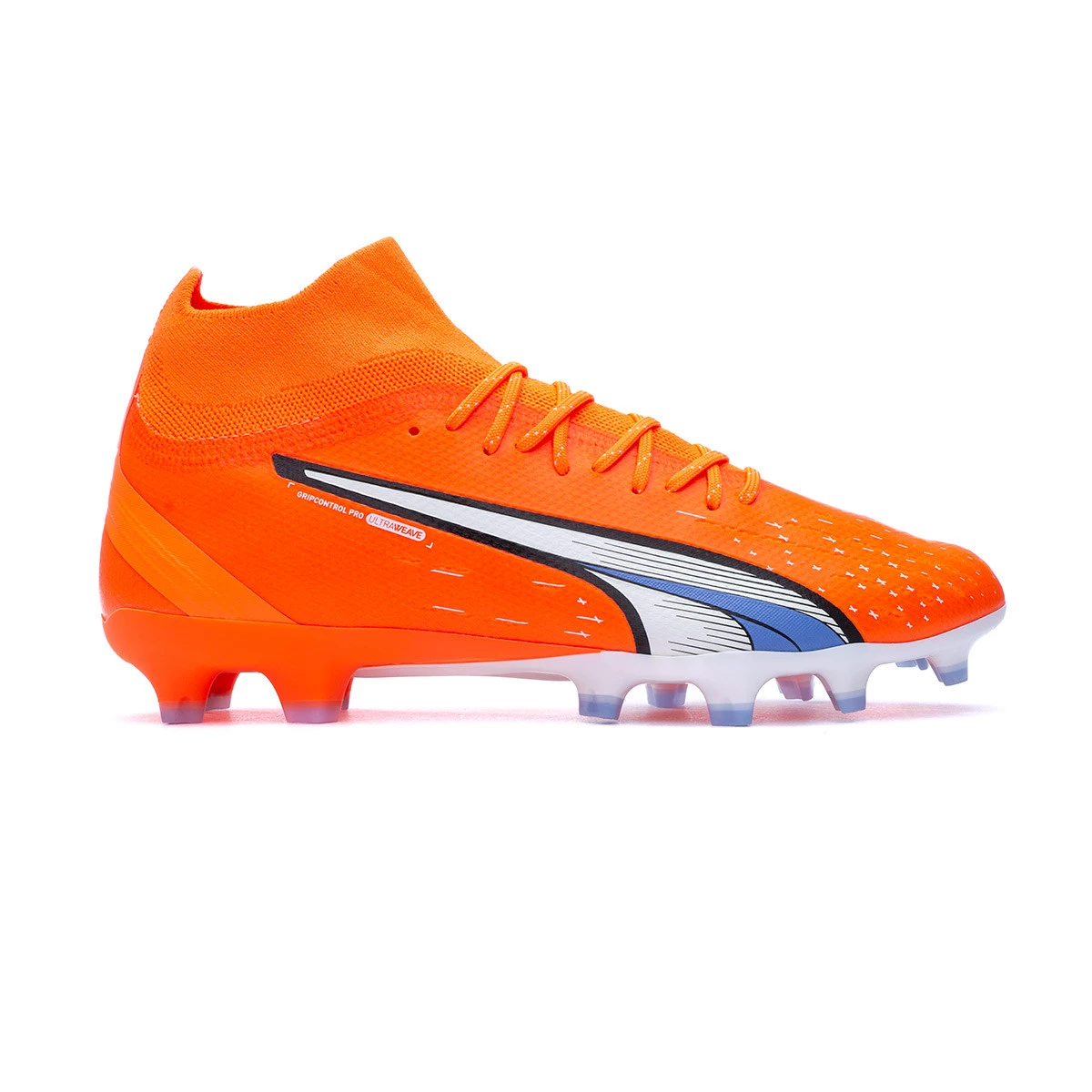 Football Boots Puma Ultra Pro FG AG Ultra Orange White Blue Glimmer Futbol Emotion