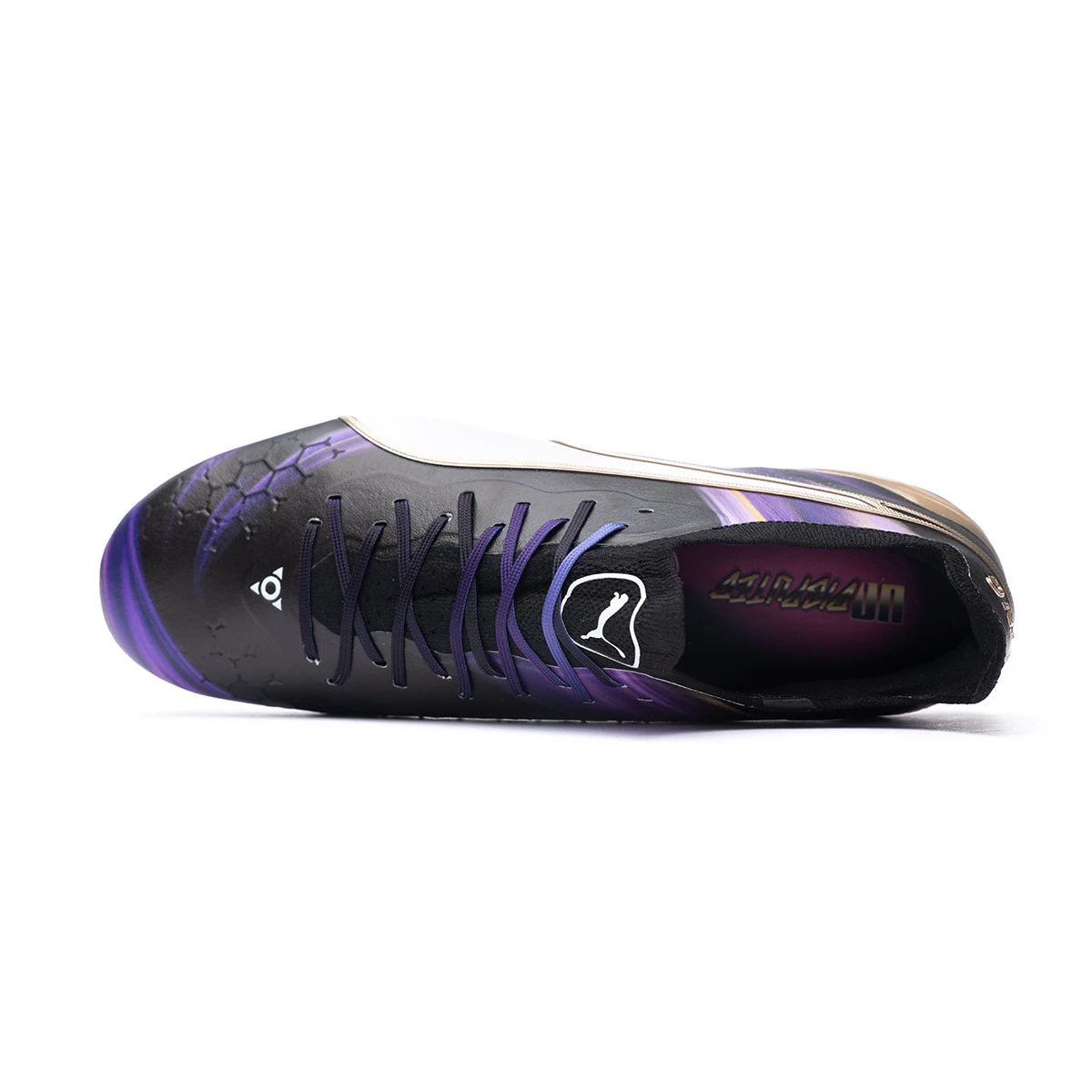 Football Boots Puma King Ultimate FG AG Black Gold Violet Futbol Emotion