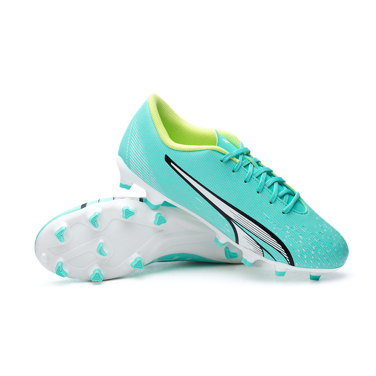 Puma Chaussures de futsal ULTRA PLAY IT pour Homme, Bleu/Vert/Blanc