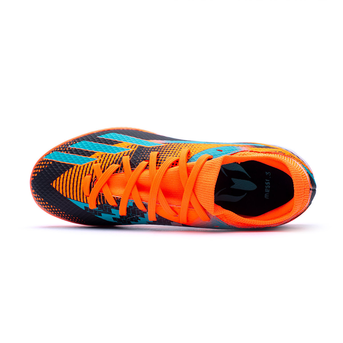 Zapatilla de Fútbol sala X Speedportal Messi .3 IN Niño Solar Orange-Mint Rush-Core Black - Fútbol Emotion