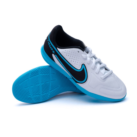 Zapatilla de Fútbol Nike Tiempo 9 Club IC Niño White-Black-Baltic Blue-Pink - Fútbol