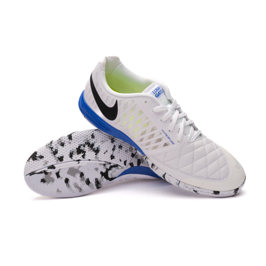 Zapatilla de Fútbol sala Nike Lunar Gato II White-Black-Glacier Blue-Racer Blue - Emotion