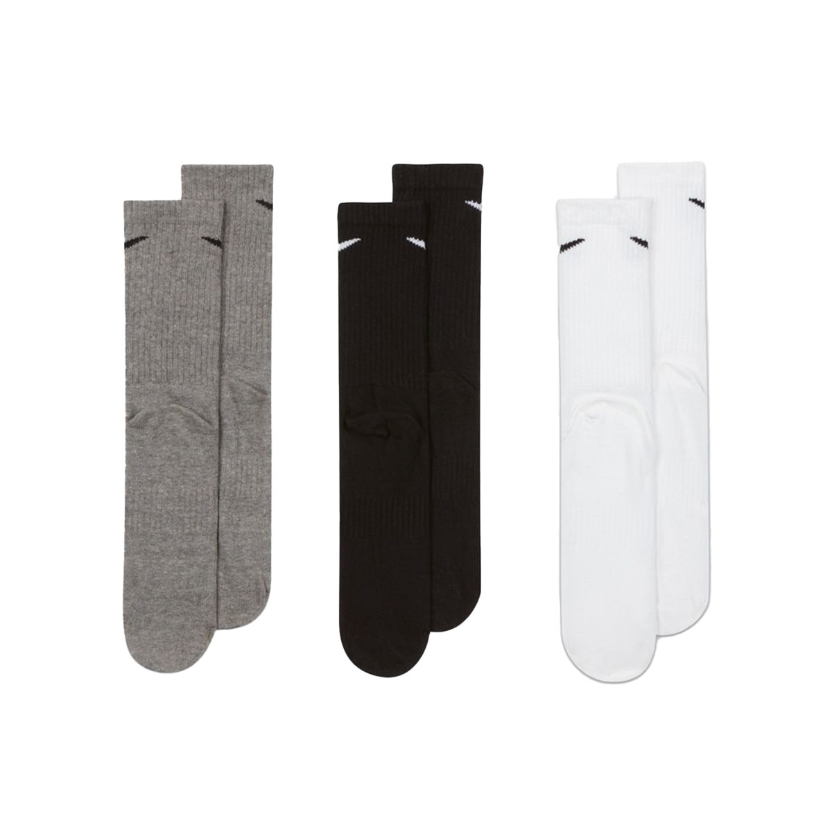 Calcetines Everyday Lightweight (3 Pares) White-Carbon Heather-Black Fútbol