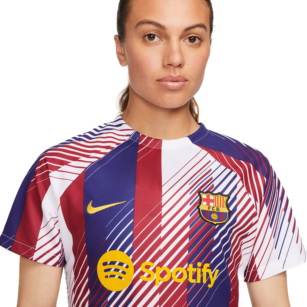 Camiseta Nike FC Barcelona PreMatch 20232024 Mujer WhiteNoble Red