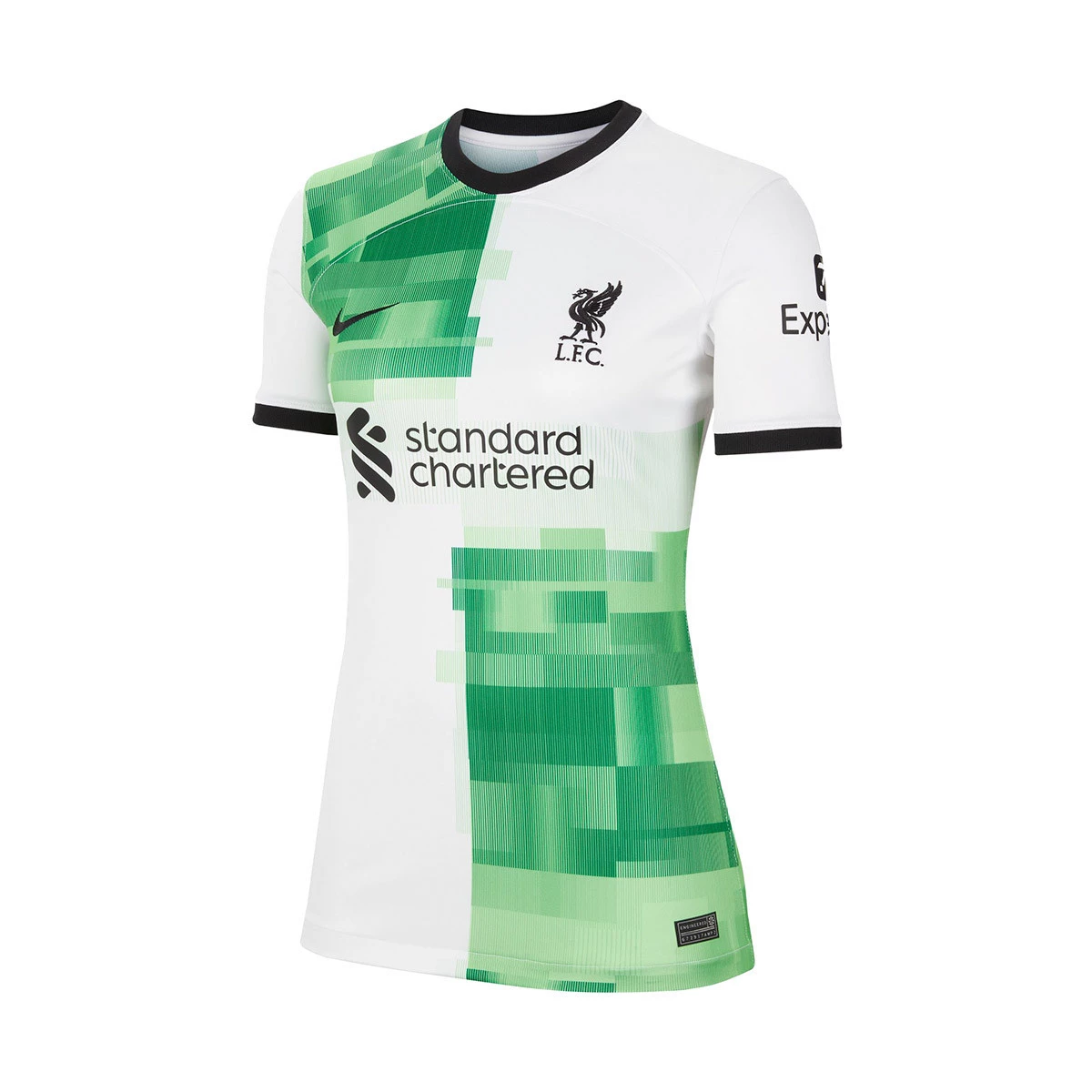 Jersey Nike Women Liverpool FC Away Jersey 2023 2024 White Green Spark Black Futbol Emotion