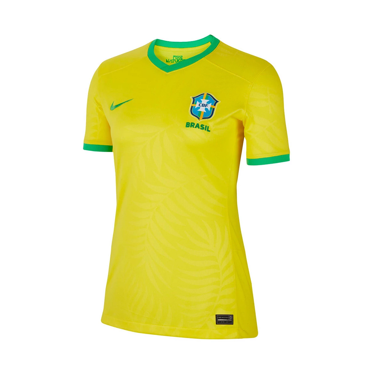 Camisola Nike Brasil Primeiro Equipamento Stadium Mundial Feminino 2023  Mulher Dynamic Yellow-Green Spark - Fútbol Emotion