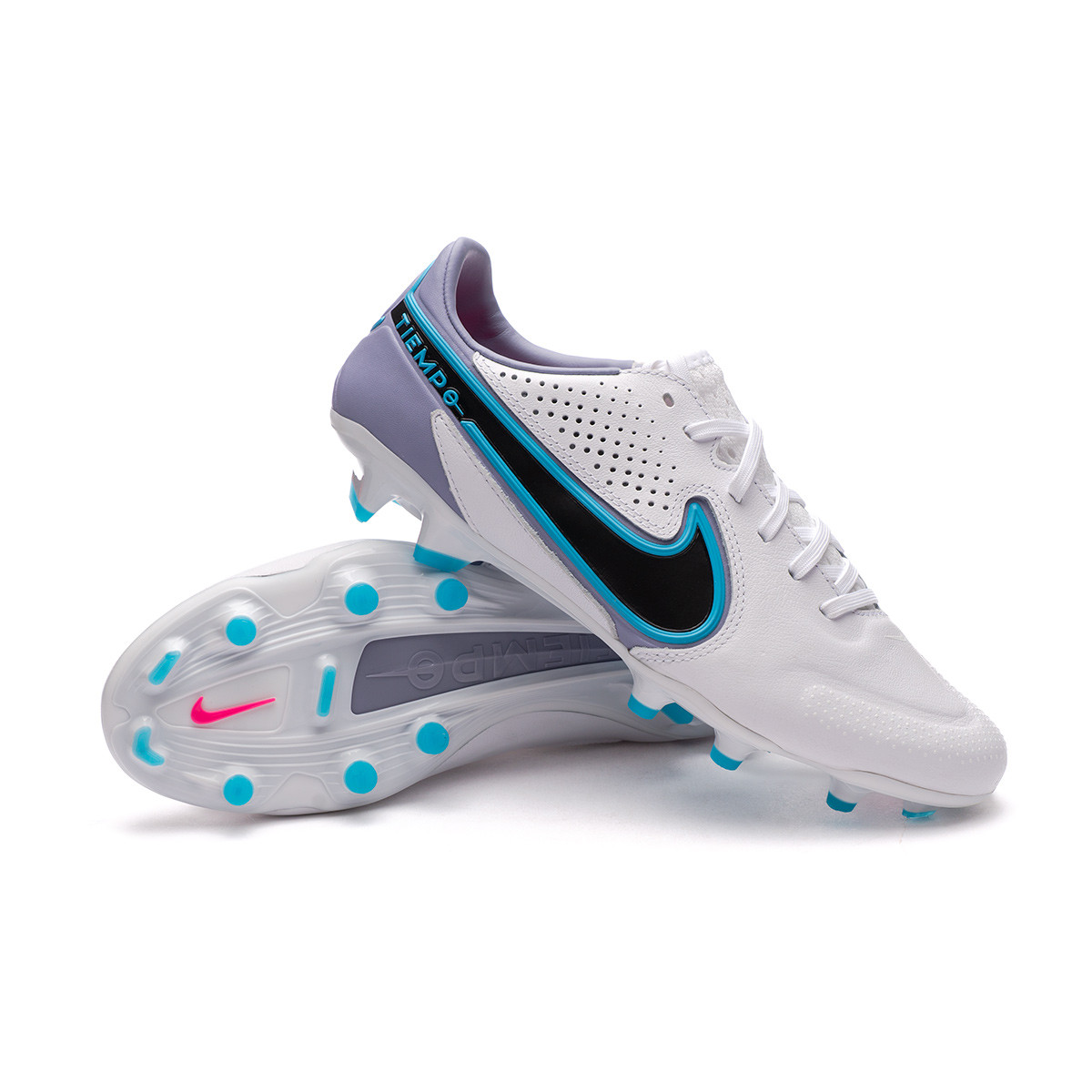 Si Mirar atrás subterraneo Bota de fútbol Nike Tiempo Legend 9 Pro FG White-Black-Baltic Blue - Fútbol  Emotion