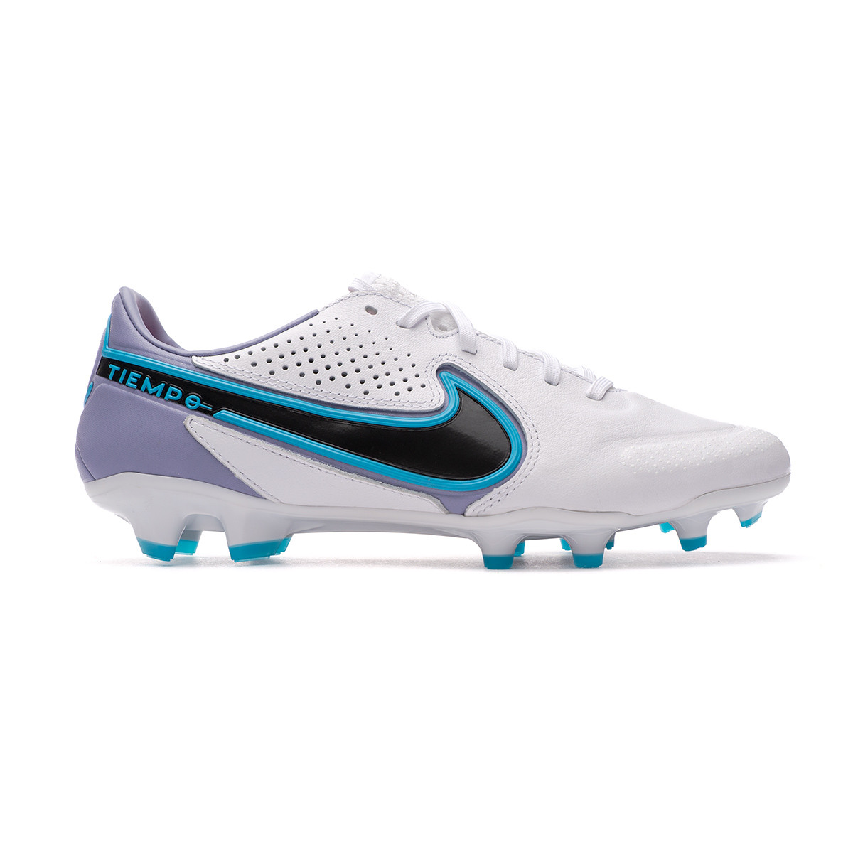 Bota de fútbol Nike Tiempo Legend 9 FG White-Black-Baltic Blue Fútbol Emotion