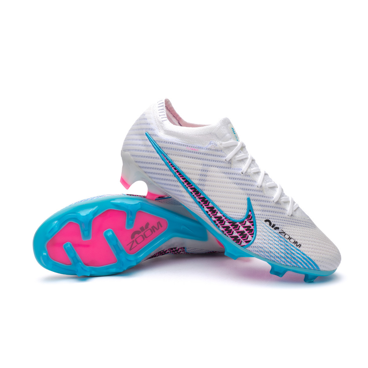 Bota de fútbol Nike Air Zoom Vapor 15 Elite FG White-Baltic Blue-Pink Blast - Emotion