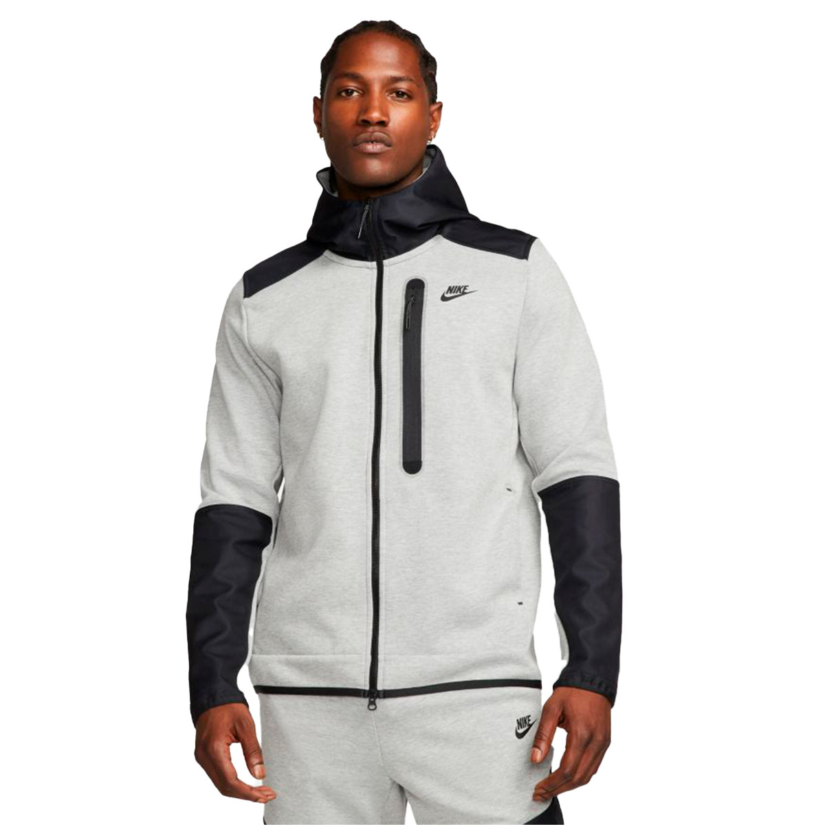 Chaqueta Nike Tech Fleece Grey Heather-Black-Black - Fútbol Emotion